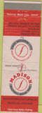 Matchbook Cover - Madison Adjustable Boring Tools Muskegon MI