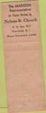Matchbook Cover - Madison Adjustable Boring Tools Muskegon MI