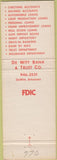 Matchbook Cover - DeWitt Bank Trust DeWitt AR