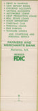 Matchbook Cover - Famers Merchants Bank Marianna AR