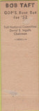 Matchbook Cover - Bob Taft for US President