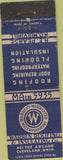 Matchbook Cover - Warren's Roofing Insulating Cleveland OH WORN