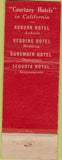 Matchbook Cover - Sequoia Hotel Sacramento CA WEAR