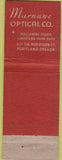 Matchbook Cover - Murnane Optical Portland OR WEAr