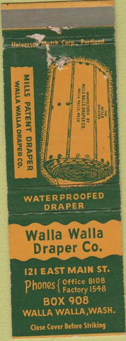 Matchbook Cover - Walla Walla Draper Co WA