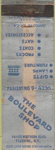 Matchbook Cover - The Boulevard Shop Flushing NY WORN