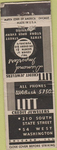 Matchbook Cover - Litt Credit Jewelers Chicago IL