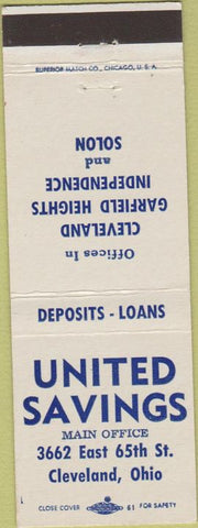 Matchbook Cover - United Savings Cleveland OH