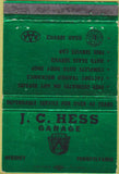 Matchbook Cover - JC Hess Ford Hershey PA 40 Strike