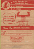Matchbook Cover - Jon Scott Auto Sales Providence RI 40 Strike