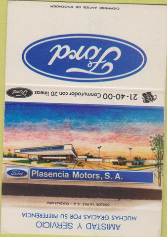 Matchbook Cover - Ford Motors Mexico POOR STRIKER 40 Strike