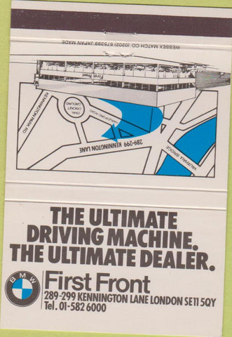 Matchbook Cover - BMW First Front London UK? 40 Strike