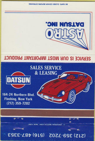 Matchbook Cover - Astro Datsun Inc Flushing NY 40 Strike