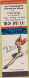 Matchbook Cover - Ivy Leaf Hotel Allentown PA pinup SAMPLE