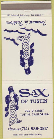 Matchbook Cover - Sax Women's Clothes Tustin CA girlie