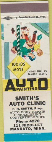 Matchbook Cover - Smith's Auto Clinic reapir Mankato MN