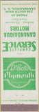 Matchbook Cover - DeSoto Plymouth Canandaigua Motors NY