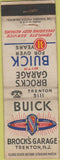 Matchbook Cover - Brock's Gargage Trenton NJ Buick WORN