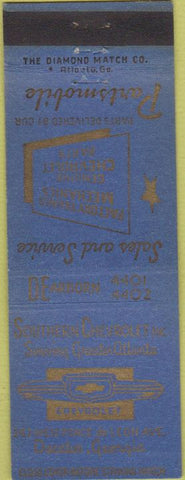 Matchbook Cover - Southern Chevrolet Decatur GA