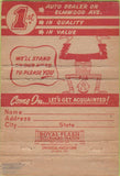 Matchbook Cover - Jon Scott Auto Sales Providence RI WORN 40 Strike