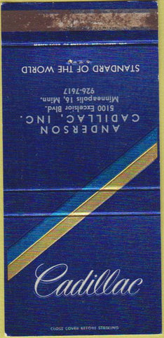 Matchbook Cover - Anderson Cadillac Minneapolis MN WEAR 30 Strike