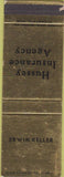 Matchbook Cover - Hussey Insurance Erwin Keller WEAR SAMPLE