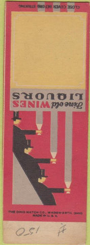 Matchbook Cover - Ohio Match Deco Liquor Wine BLANK SAMPLE