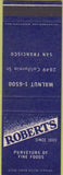 Matchbook Cover - Roberts Restaurants San Francisco CA SAMPLE