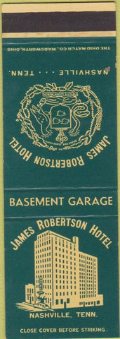 Matchbook Cover - James Robertson Hotel Nashville TN SAMPLE