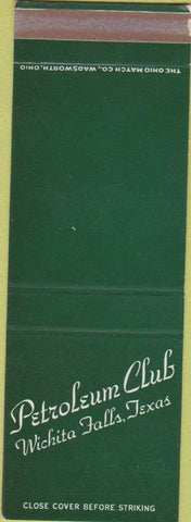 Matchbook Cover - Petroleum Club Wichita Falls TX SAMPLE