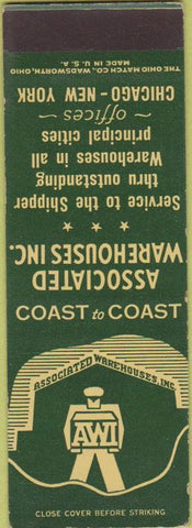Matchbook Cover - Associated Warehouses Chicago New York SAMPLE