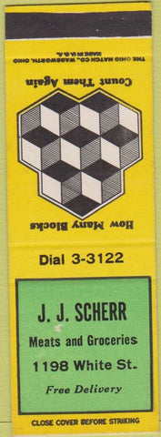 Matchbook Cover - JJ Scherr Meats Grocery SAMPLE