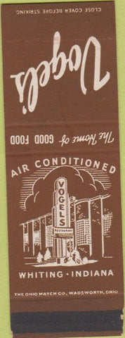 Matchbook Cover - Vogel's Whiting IN SAMPLE
