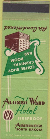 Matchbook Cover - Alonzo Ward Hotel Aberdeen SD SAMPLE