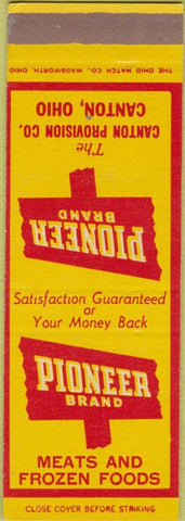 Matchbook Cover - Pioneer Brand Meats Frozen Food Canton OH SAMPLE