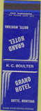 Matchbook Cover - Grand Hotel Butte MT SAMPLE