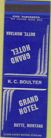 Matchbook Cover - Grand Hotel Butte MT SAMPLE