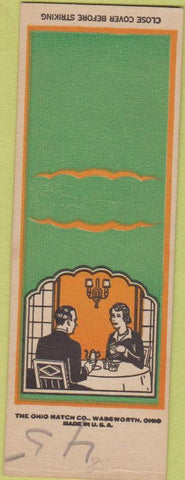 Matchbook Cover - Ohio Match Deco Dining Scene SAMPLE