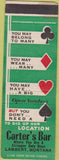 Matchbook Cover - Carter's Bar Lambert MT SAMPLE