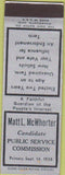 Matchbook Cover - Matt McWhorter Public Commission 1938 SAMPLE
