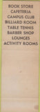 Matchbook Cover - Butler University billiards Indianapolis IN SAMPLE
