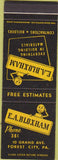 Matchbook Cover - EA Bloxham Contractor Forest City PA SAMPLE