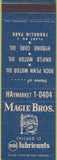 Matchbook Cover - Magie Bros Lubricants Chicago IL oil gas SAMPLE