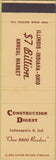 Matchbook Cover - Construction Digest Indianapolis IN SAMPLE