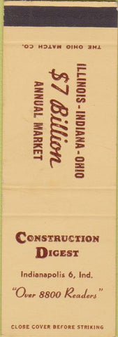 Matchbook Cover - Construction Digest Indianapolis IN SAMPLE