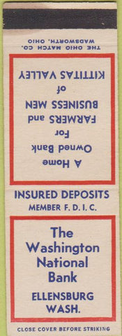 Matchbook Cover - Washington National Bank Ellensburg WA SAMPLE