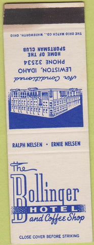 Matchbook Cover - Bollinger Hotel Lewiston ID WEAR SAMPLE