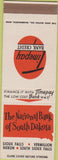 Matchbook Cover - North Dakota National Bank Sioux Falls Vermillion SD ND SAMPLE