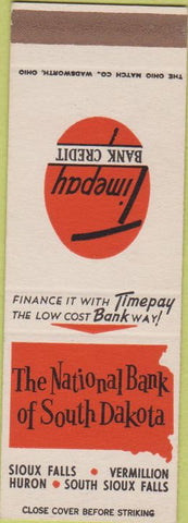 Matchbook Cover - North Dakota National Bank Sioux Falls Vermillion SD ND SAMPLE