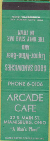 Matchbook Cover - Arcade Cafe Miamisburg OH SAMPLE